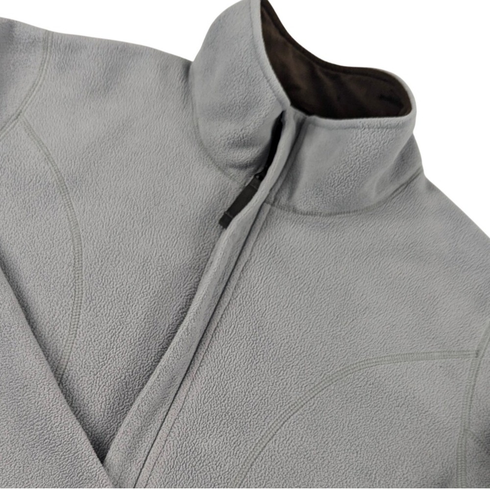 Burton Womens Full Zip Fleece Jacket Gray Mock Neck Size M Gorpcore Snowwear